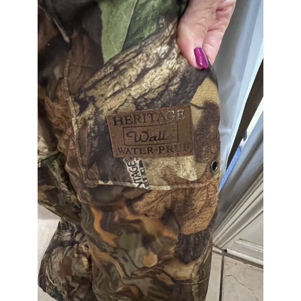 Walls Vintage Brown Camo Waterproof Wind roof Waders Sz Xl Leg Storm Flaps - Picture 5 of 9